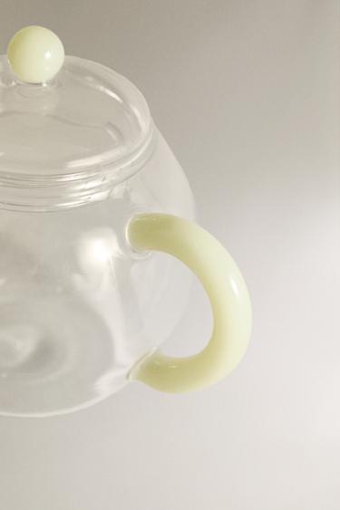 BOROSILICATE GLASS TEAPOT WITH COLOURED HANDLE - Yellow by Zara - Image 2