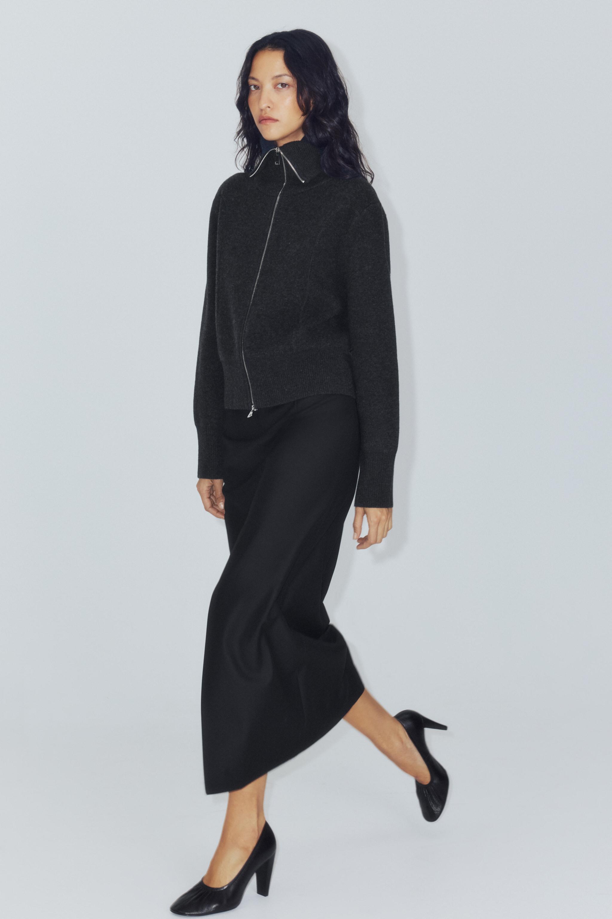 BLOUSON BOMBER 96% LAINE À ZIP