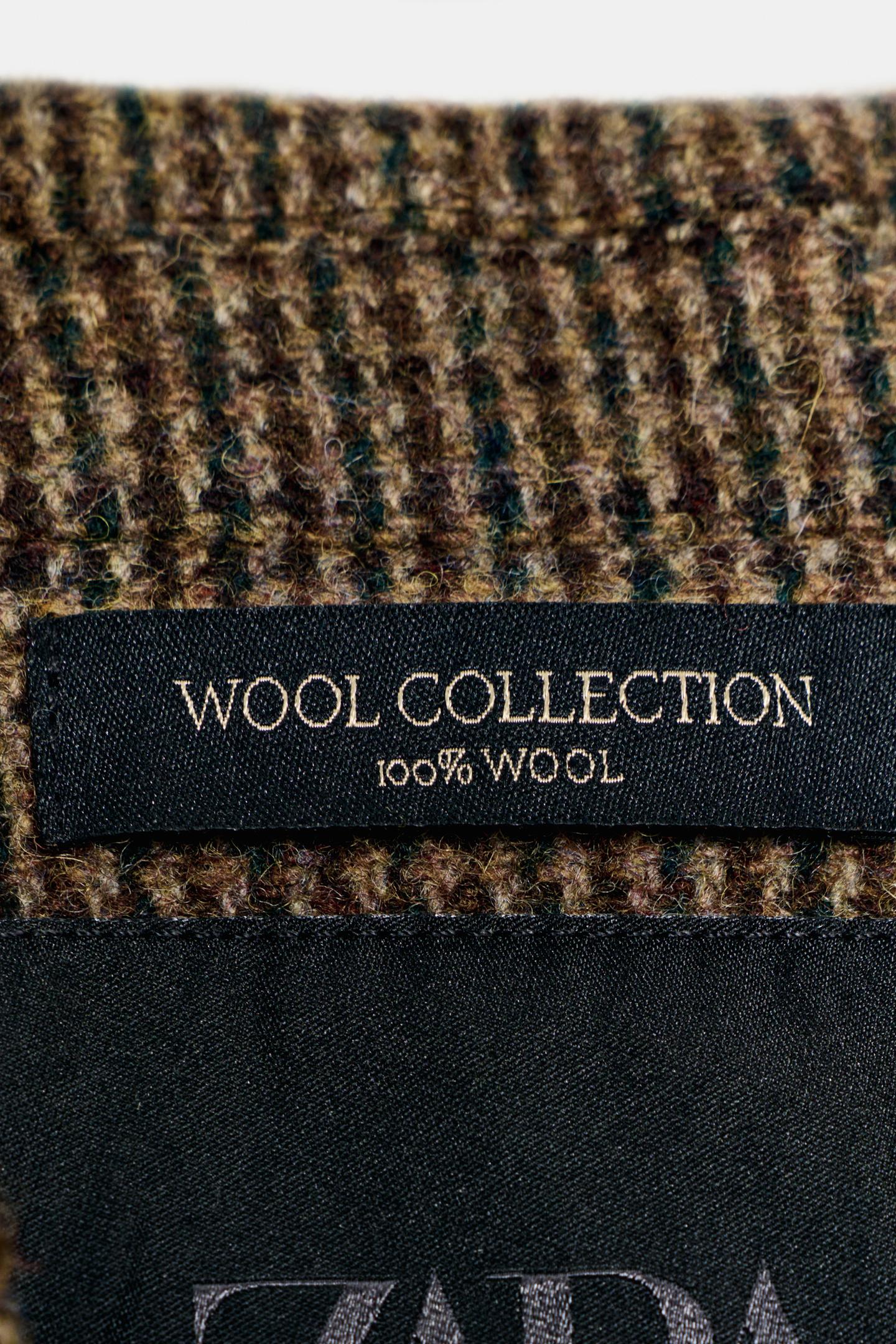 Женское пальто Zara ZW Collection 100% Wool Plaid, цвет: Коричневый — фото 8
