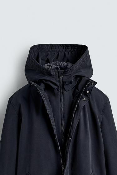 WATER-REPELLENT DETACHABLE TECHNICAL PARKA - Navy blue by Zara - Image 9
