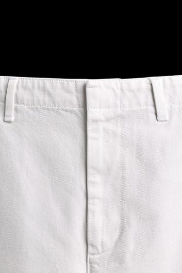 Zara LIMITED EDITION CHINO DENIM PANTS - Oyster-white