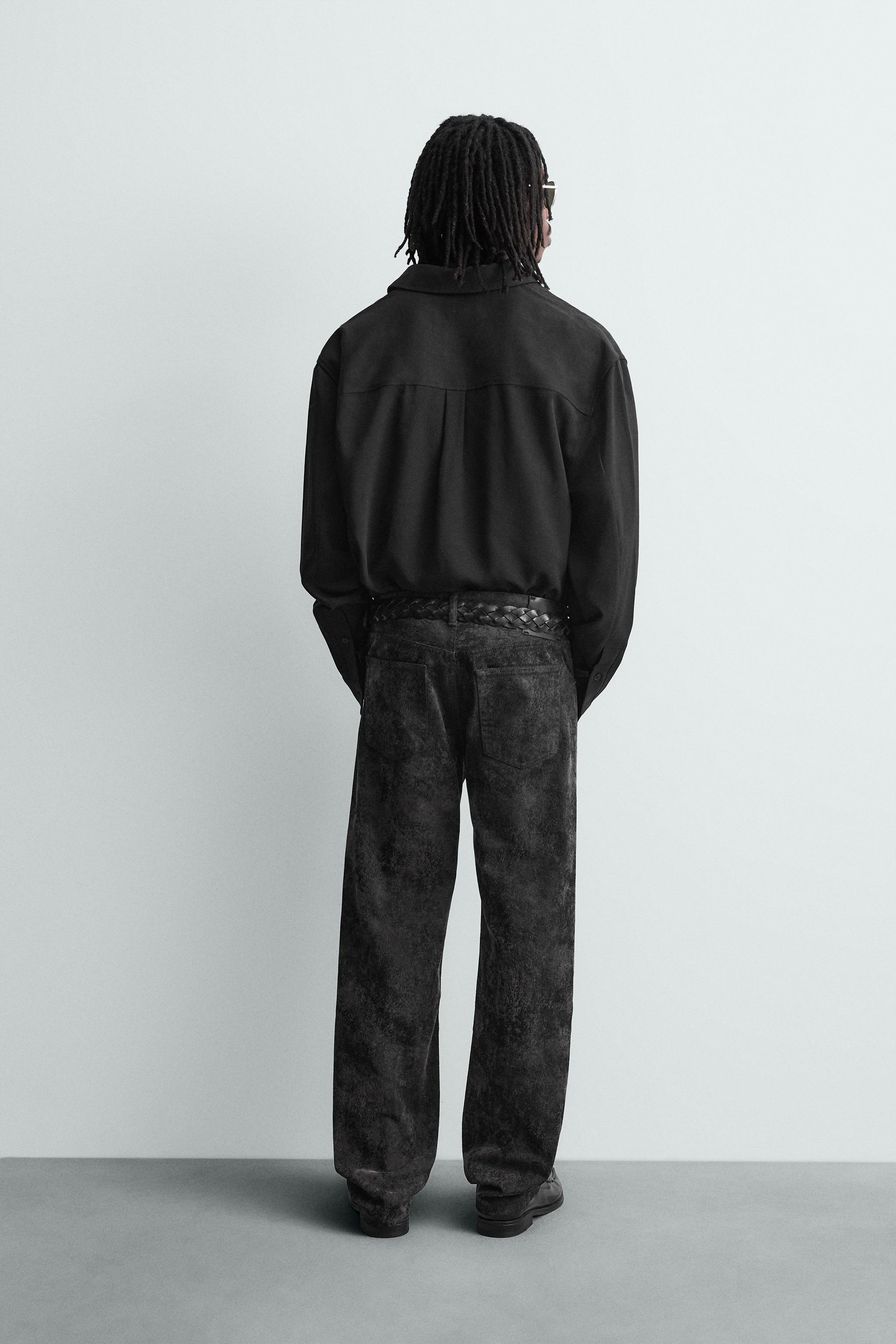 ABSTRACT JACQUARD STRAIGHT FIT JEANS