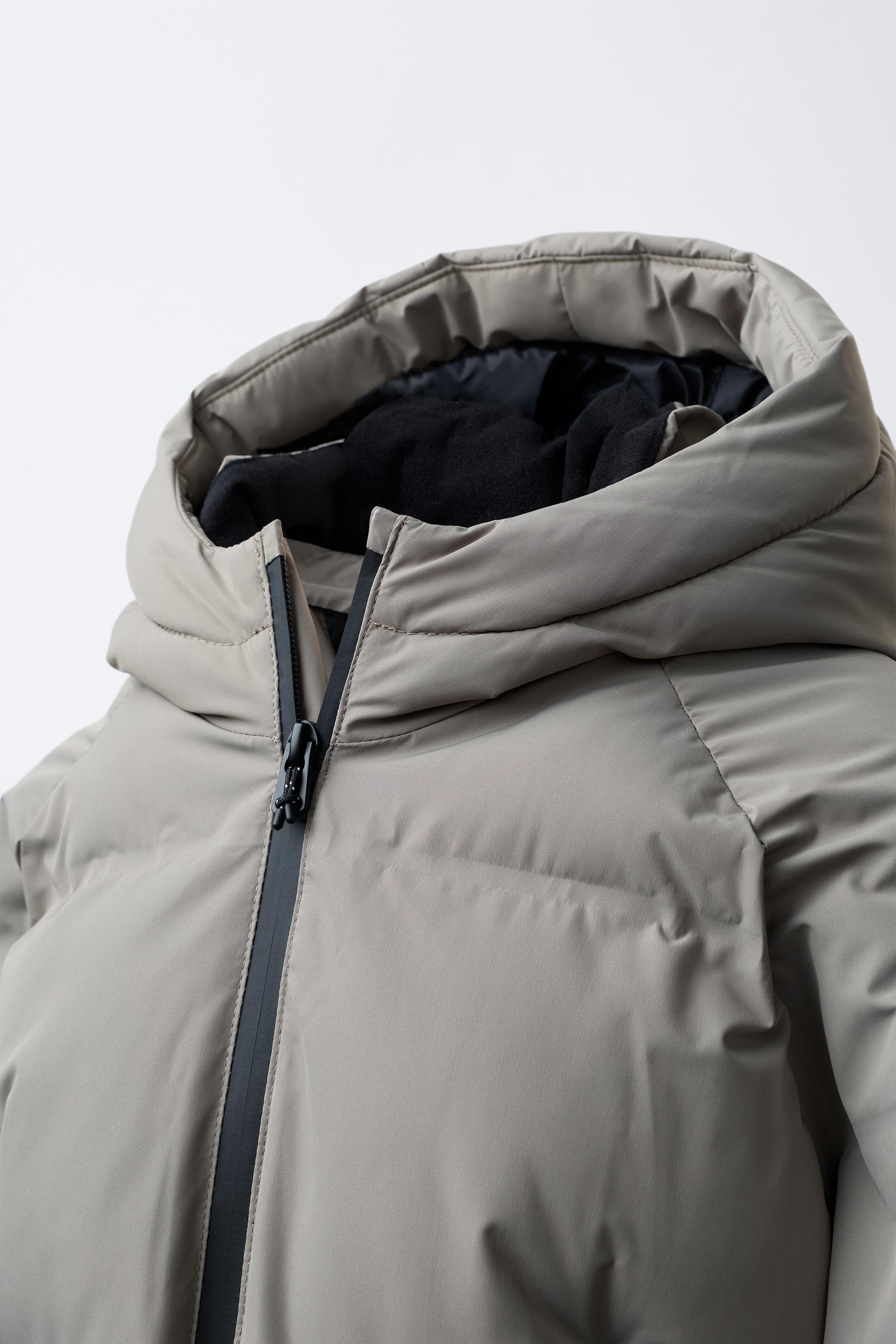 WATER REPELLENT PUFFER COAT WITH ZIPPERS