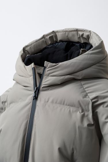 MANTEAU MATELASSÉ ZIPS DÉPERLANT - Vison clair de Zara - Image 5