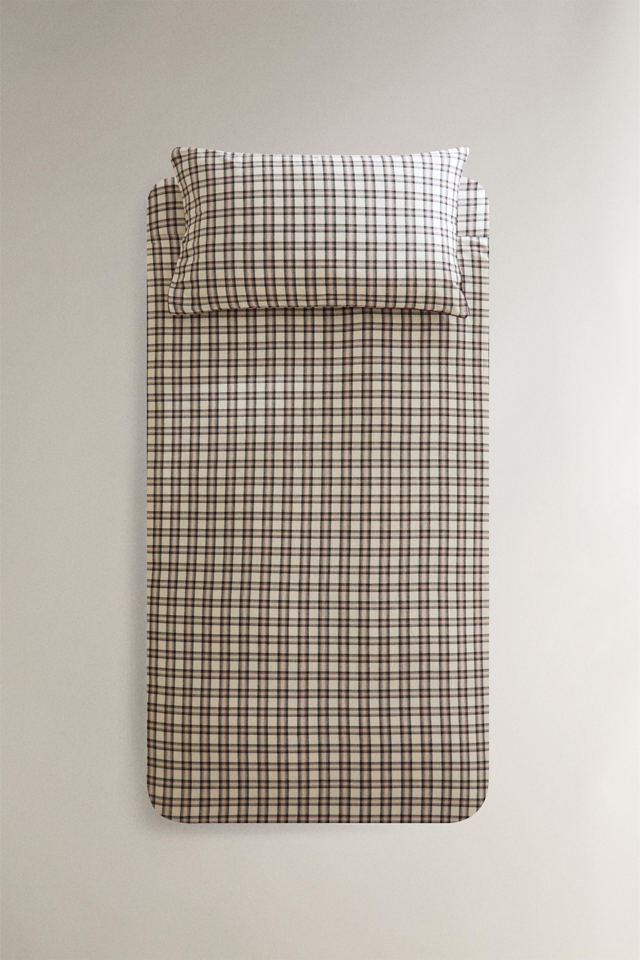 CHILDREN’S CHECK FLANNEL CHRISTMAS DUVET COVER