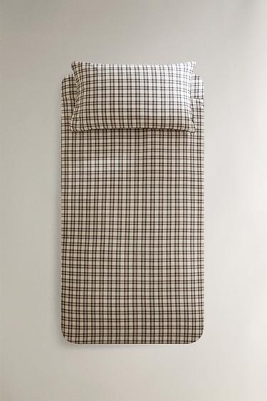 CHILDREN’S CHRISTMAS CHECK FLANNEL DUVET COVER - Multicoloured by Zara