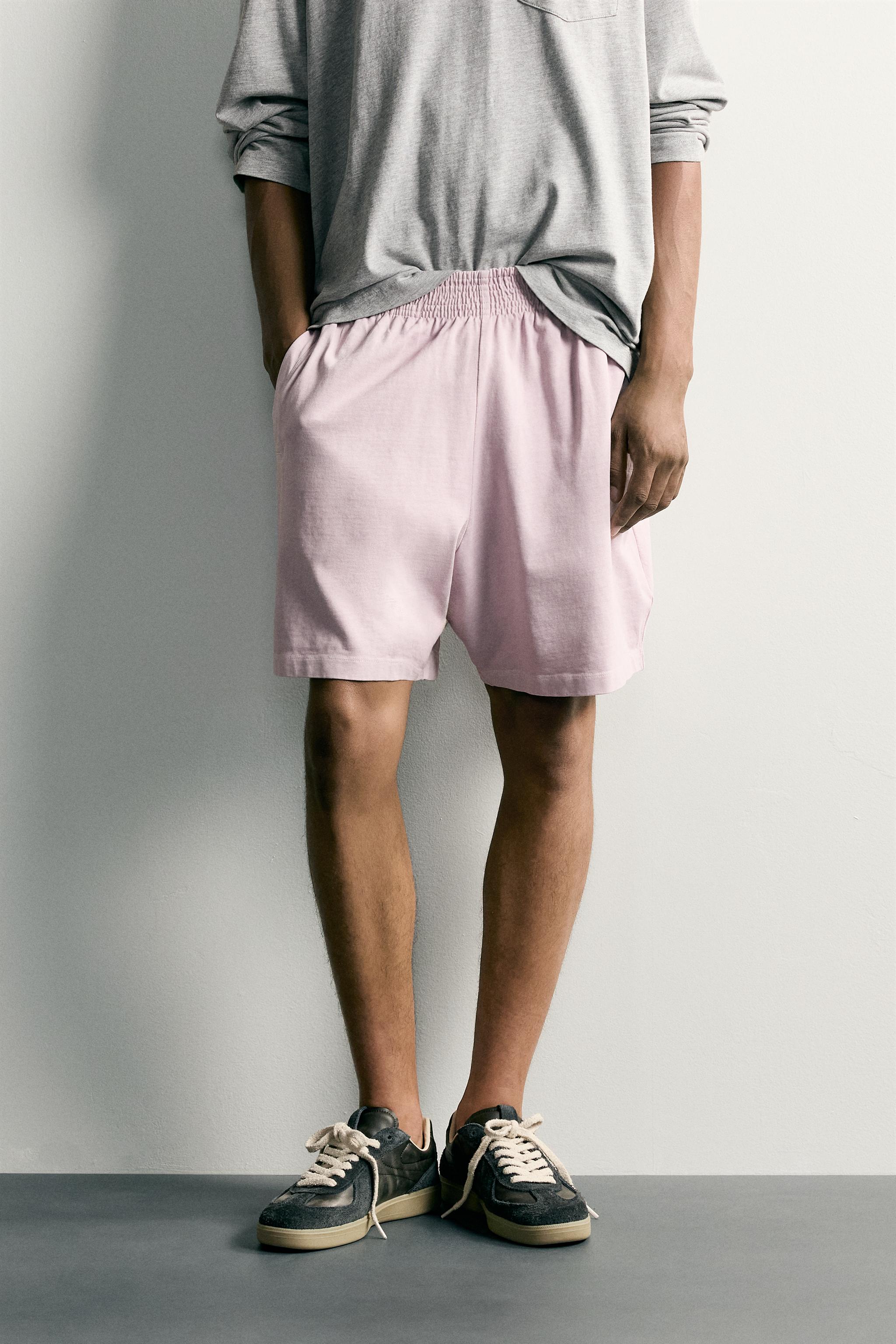 WASHED LIGHTWEIGHT SWEAT BERMUDAS — Mauve