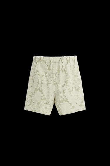 BERMUDA JACQUARD GEOMÉTRICO - Khaki de Zara - Imagen 0