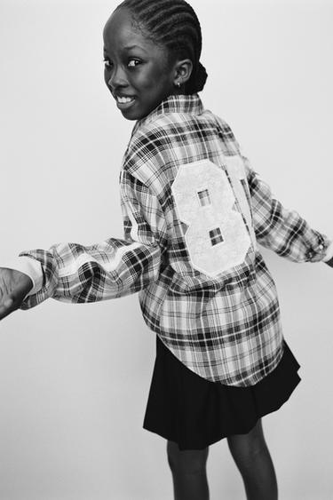 PLAID SHIRT WITH POCKET - Black / Ecru by Zara