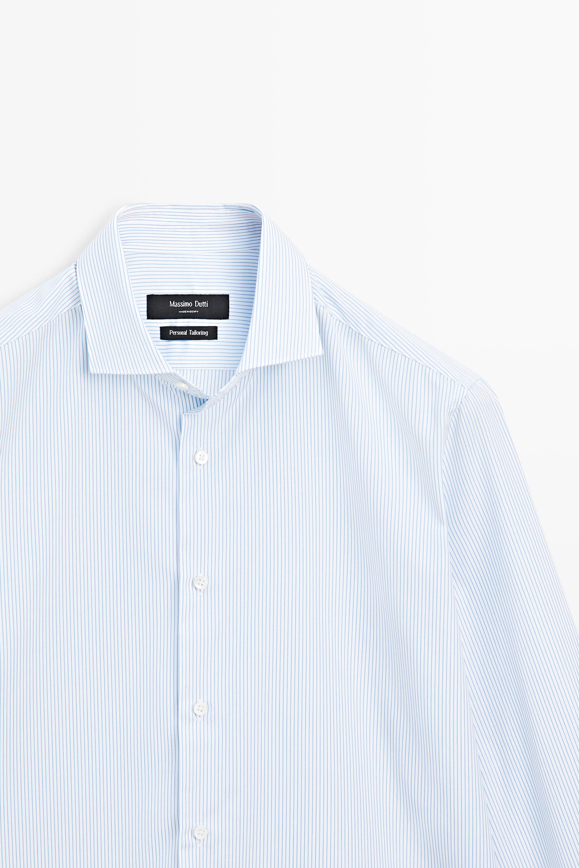 100% Cotton Striped Shirt — White