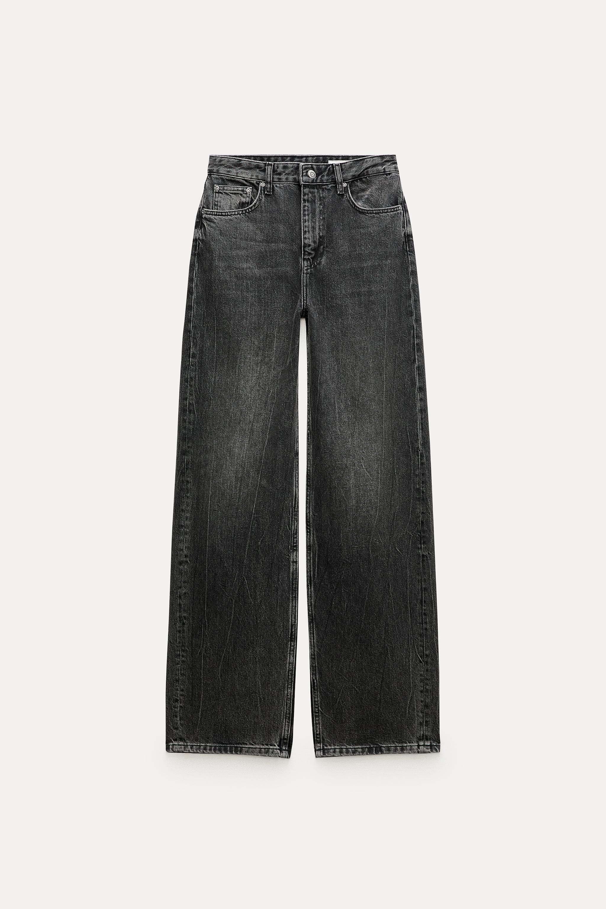 ZW COLLECTION HIGH WAIST WIDE LEG JEANS - Black | ZARA Canada