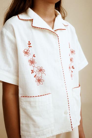 EMBROIDERED SHIRT CREATED BY CARAMEL LONDON X ZARA - Vanilla by Zara