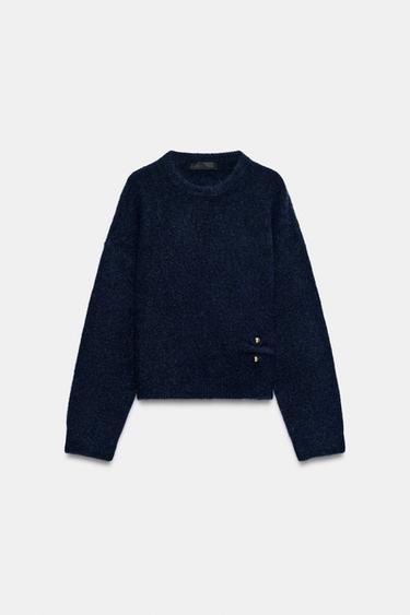 JERSEY PUNTO APLIQUE METÁLICO - Marino de Zara - Imagen 0