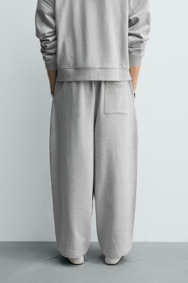 PANTALON DE JOGGING COUPE BALLON AVEC PIÈCE - Gris chiné de Zara - Image 2