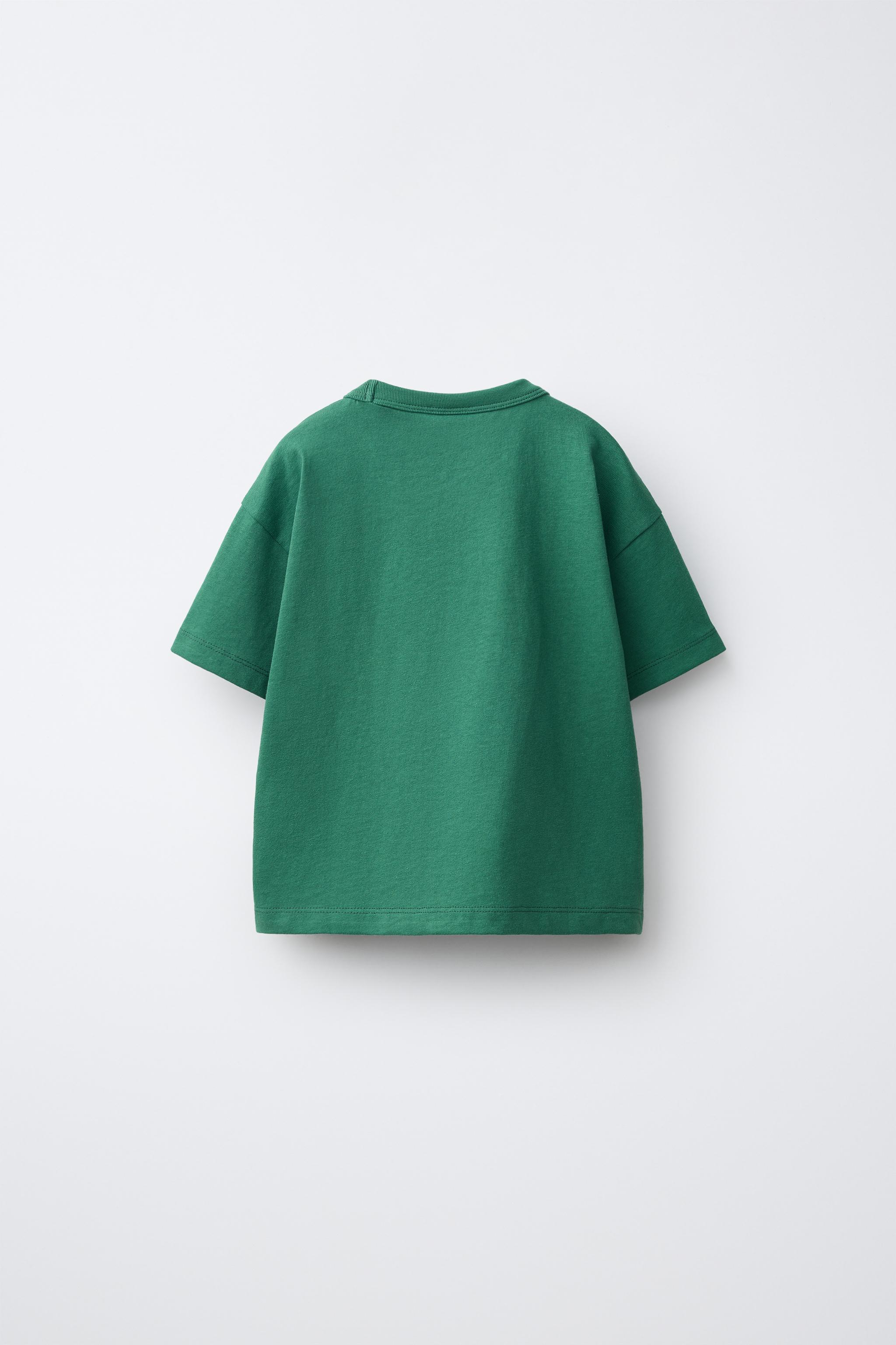 BEAR PRINT T-SHIRT — Green