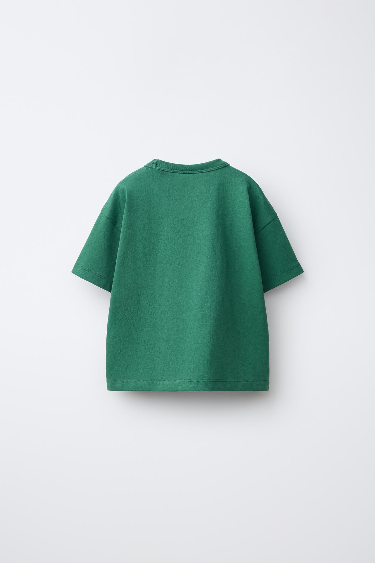 BEAR PRINT T-SHIRT — Green