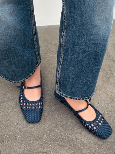 FLATS TRENZADA HEBILLA - Azul de Zara