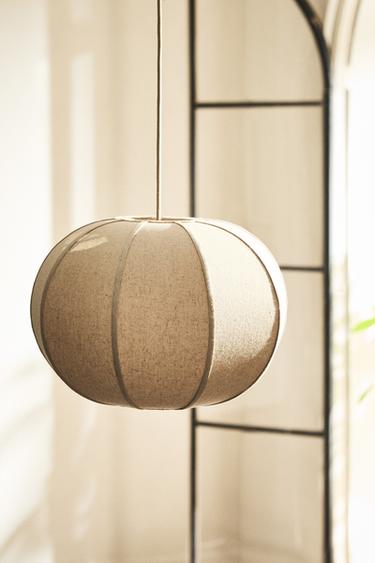 Zara SMALL LINEN PENDANT LAMP - Ecru