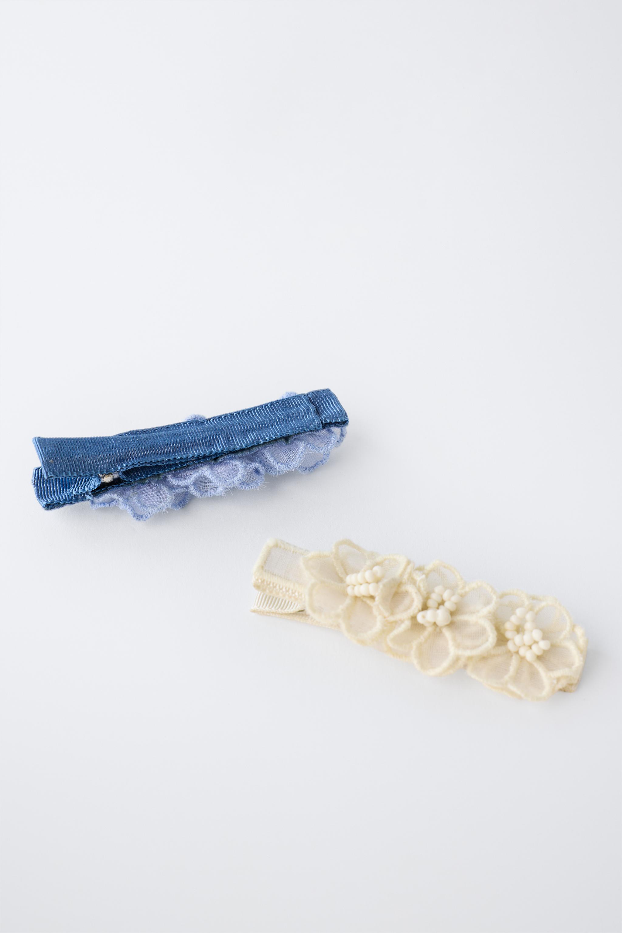 Детские аксессуары Zara PACK OF TWO TULLE FLOWER BARRETTES — фото 3