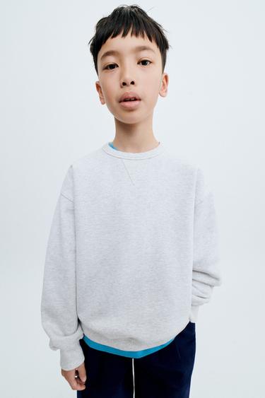 STORIESZ - SWEAT EN MOLLETON COL ROND - Gris chiné de Zara