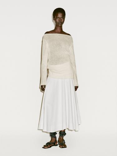 Zara Long cutwork sweater - Limited Edition - Beige - Image 0