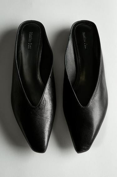 Zara Soft leather mules - Black - Image 0