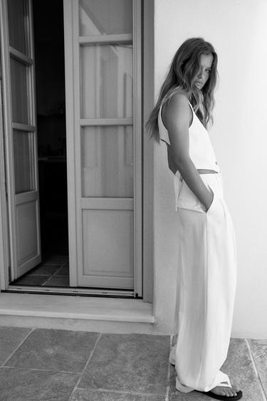 PANTALON À PLIS - Écru de Zara - Image 2