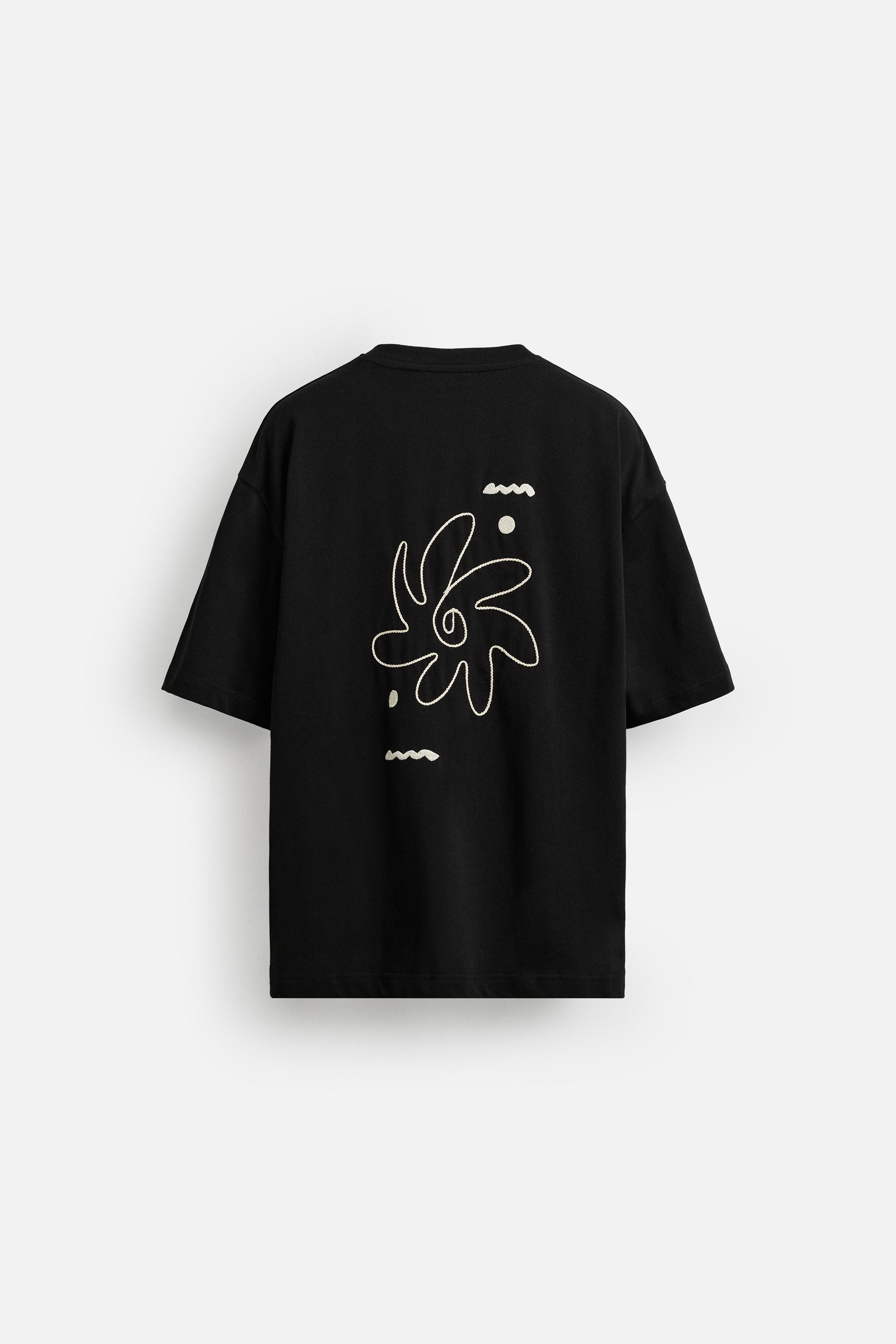 T-SHIRT BRODERIE CONTRASTE