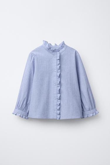 RUFFLED SHIRT - Blue by Zara - Image 0