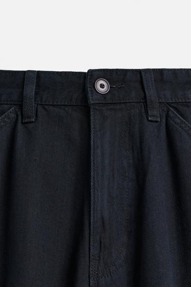 COTTON-LYOCELL CARGO BERMUDA SHORTS - Dark navy by Zara - Image 8