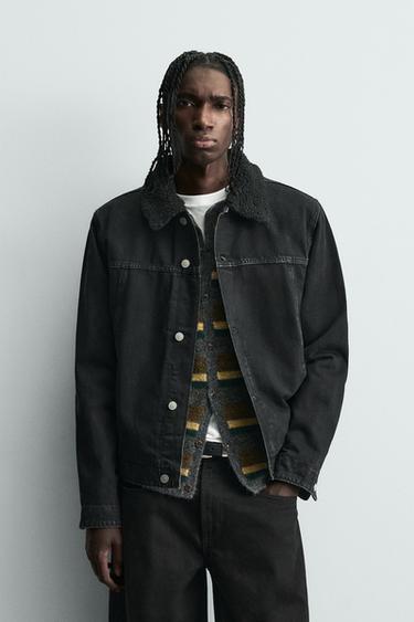 DOUBLE-FACED DENIM JACKET - Black by Zara