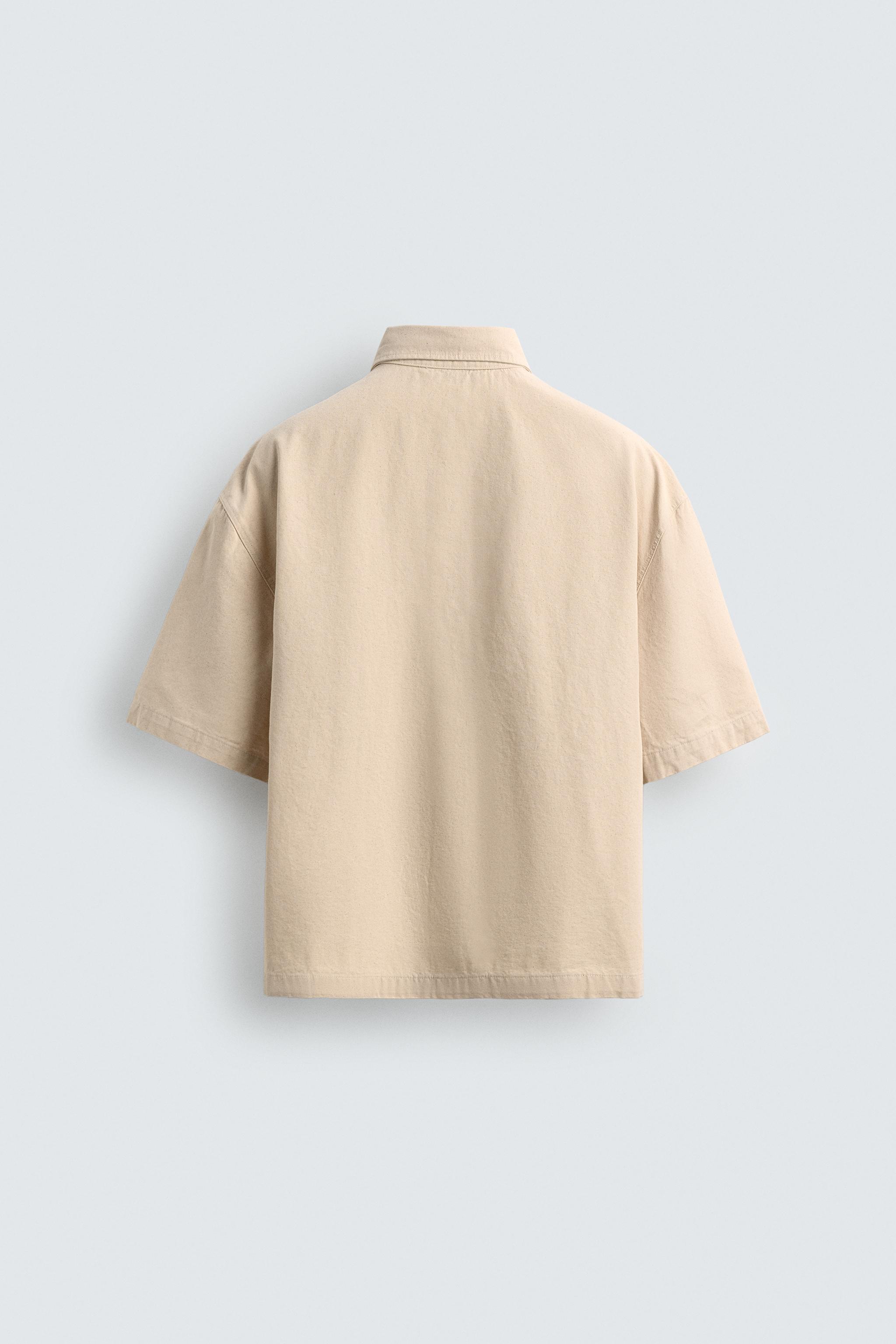 BOXY FIT OVERSHIRT WITH TEXT PATCHES