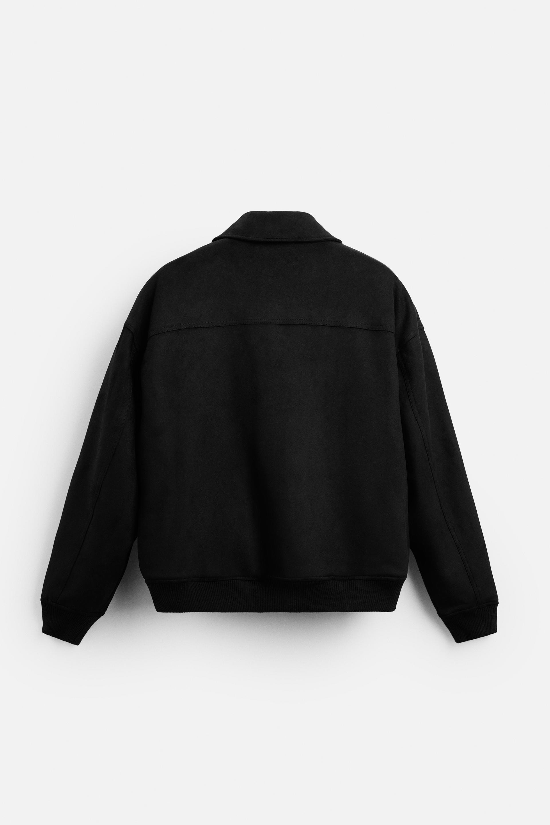 Faux suede bomber jacket zara hotsell