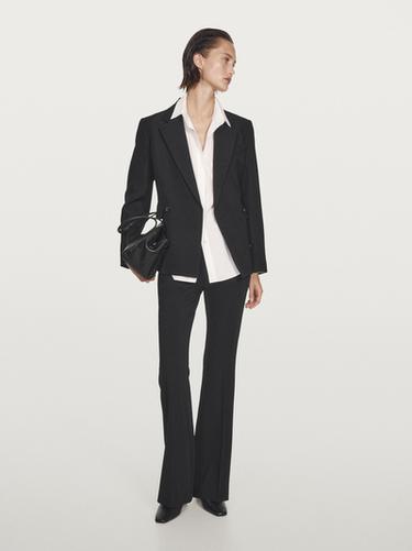 Americana corta cruzada mezcla lana - Negro de Zara