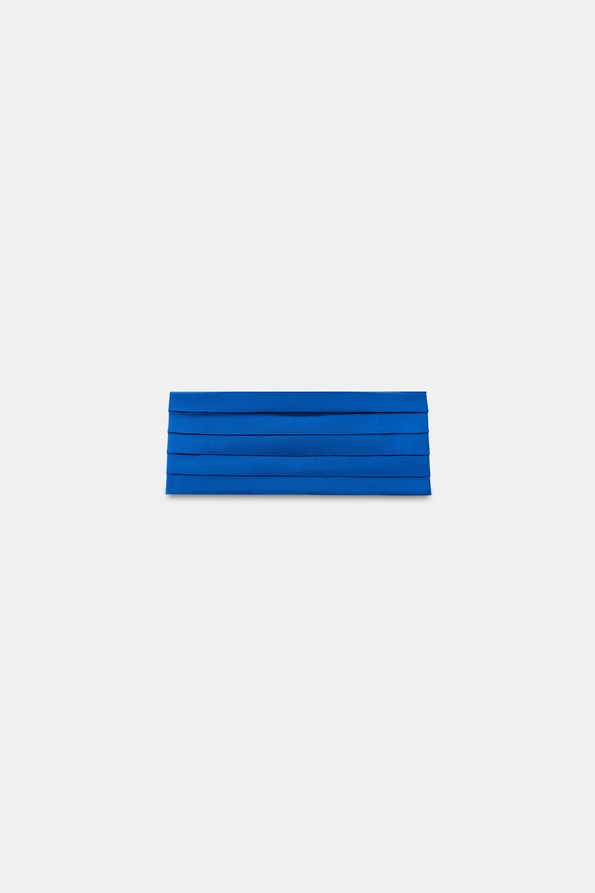 PLEATED CUMMERBUND BELT — Bluish
