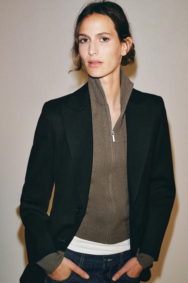 GILET 100 % LAINE ZIPPÉ - Vison de Zara