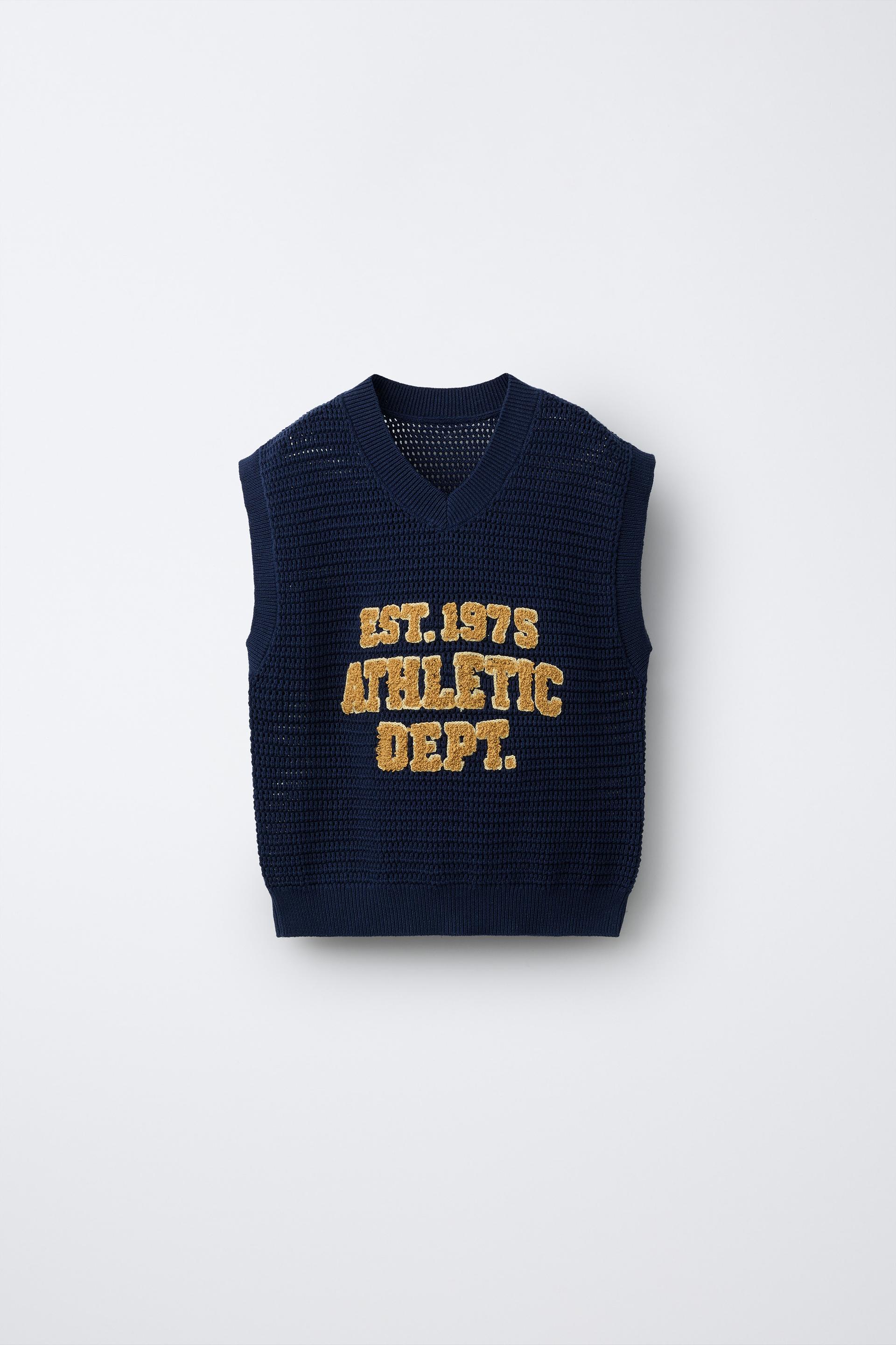Knit Vest With Textured Patches