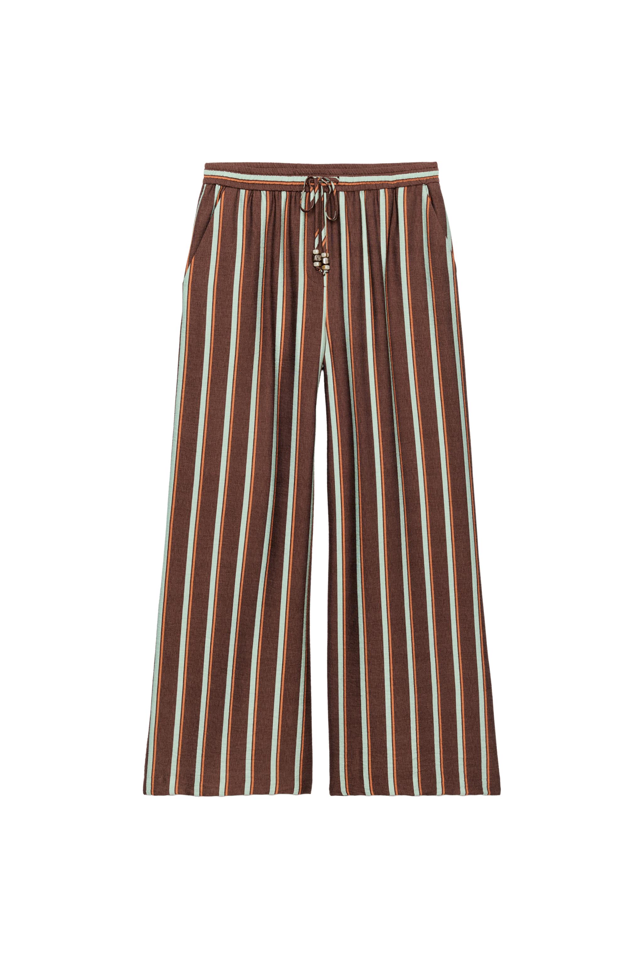 STRIPED WIDE LEG PANTS