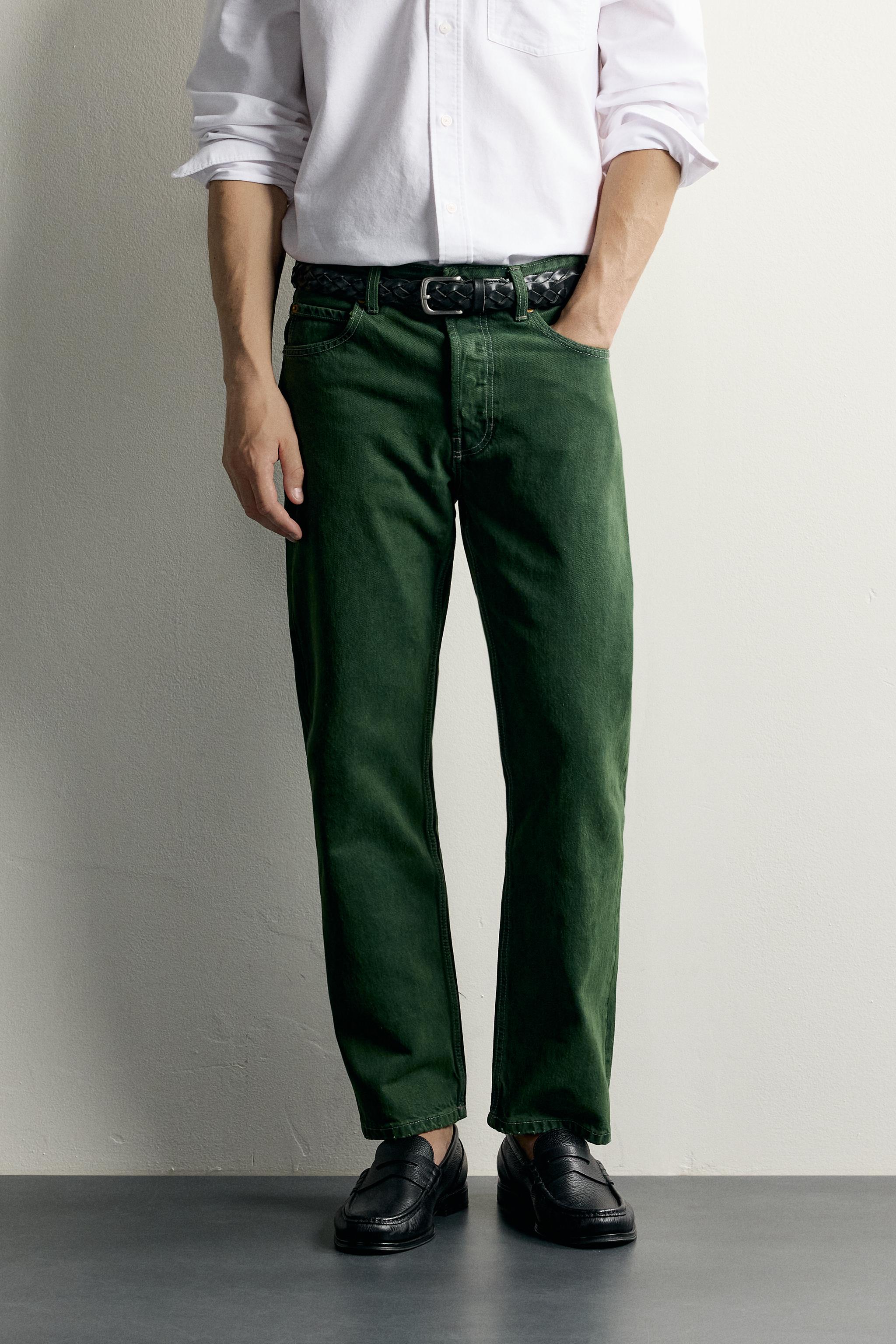 REGULAR FIT JEANS — Green