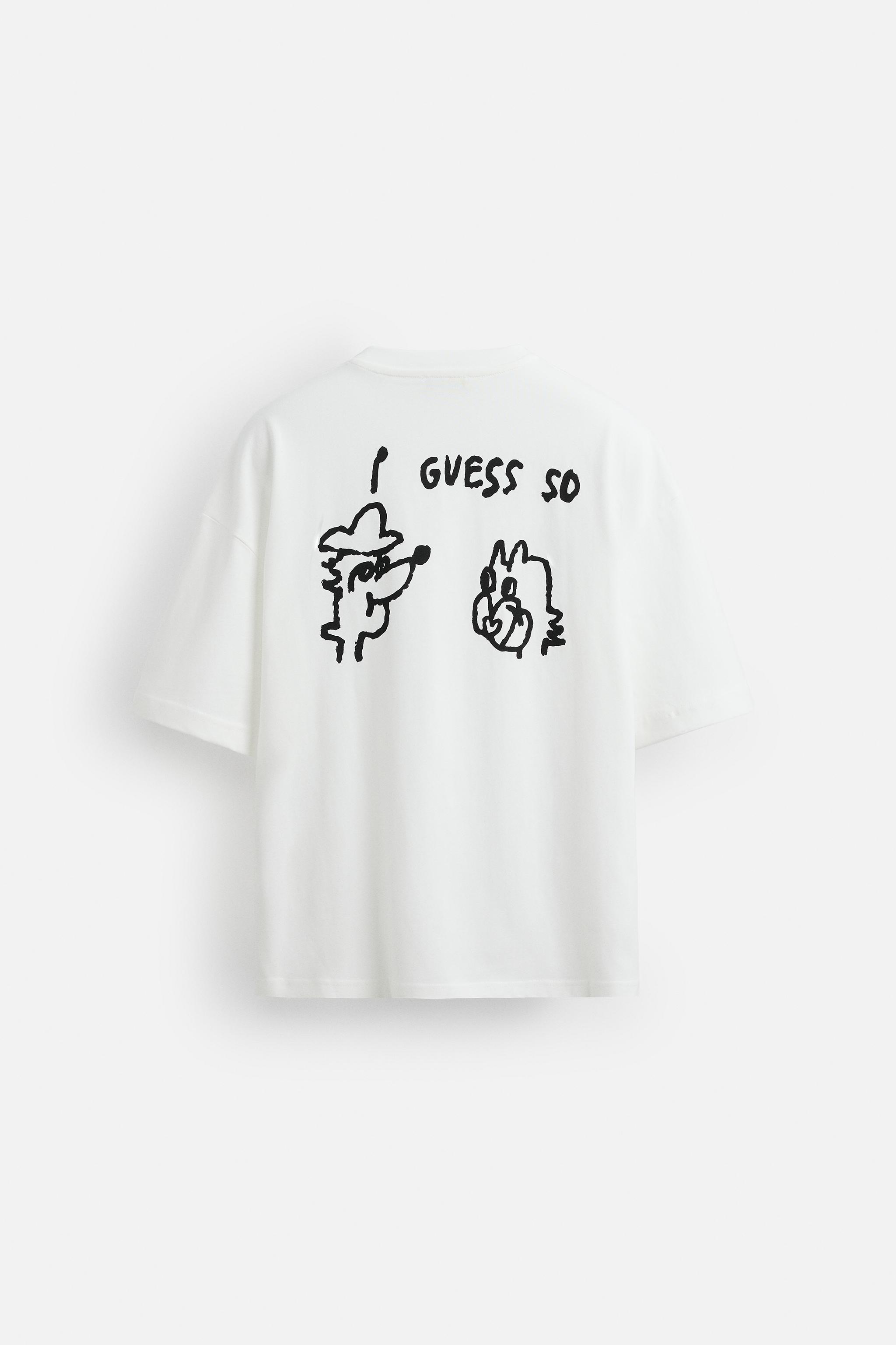 ★ドイツ発*ZARA*新作*コントラストプリントTシャツ/WHITE★ ☆ドイツ発*ZARA*新作*コントラストプリントTシャツ/WHITE