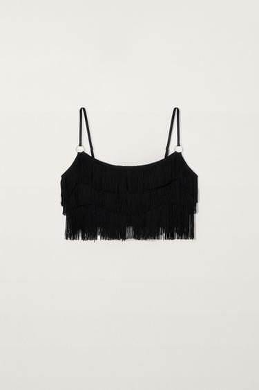 FRINGED BIKINI TOP KATE MOSS X ZARA - Black by Zara