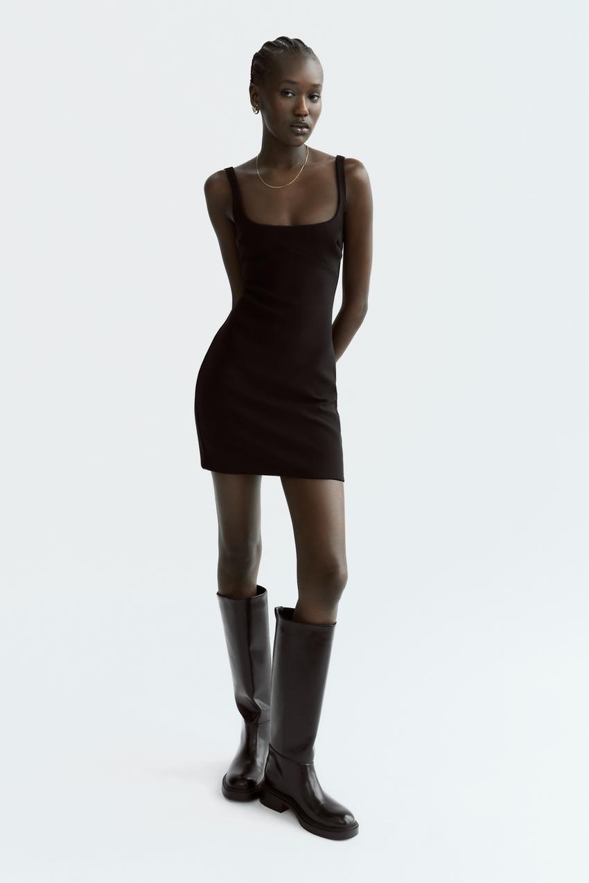 SHORT LACE DRESS - Black