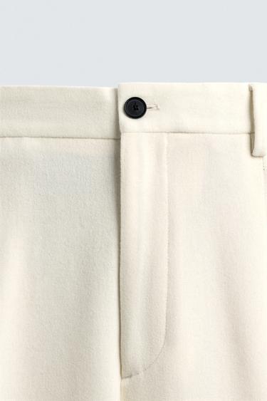 LIMITED EDITION FLANNEL PLEATED TROUSERS - White by Zara - Image 8