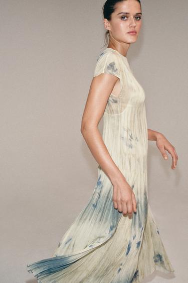 SREDNJE DOLGA OBLEKA KOLEKCIJA ZW - Ekru barva / Modra od Zare