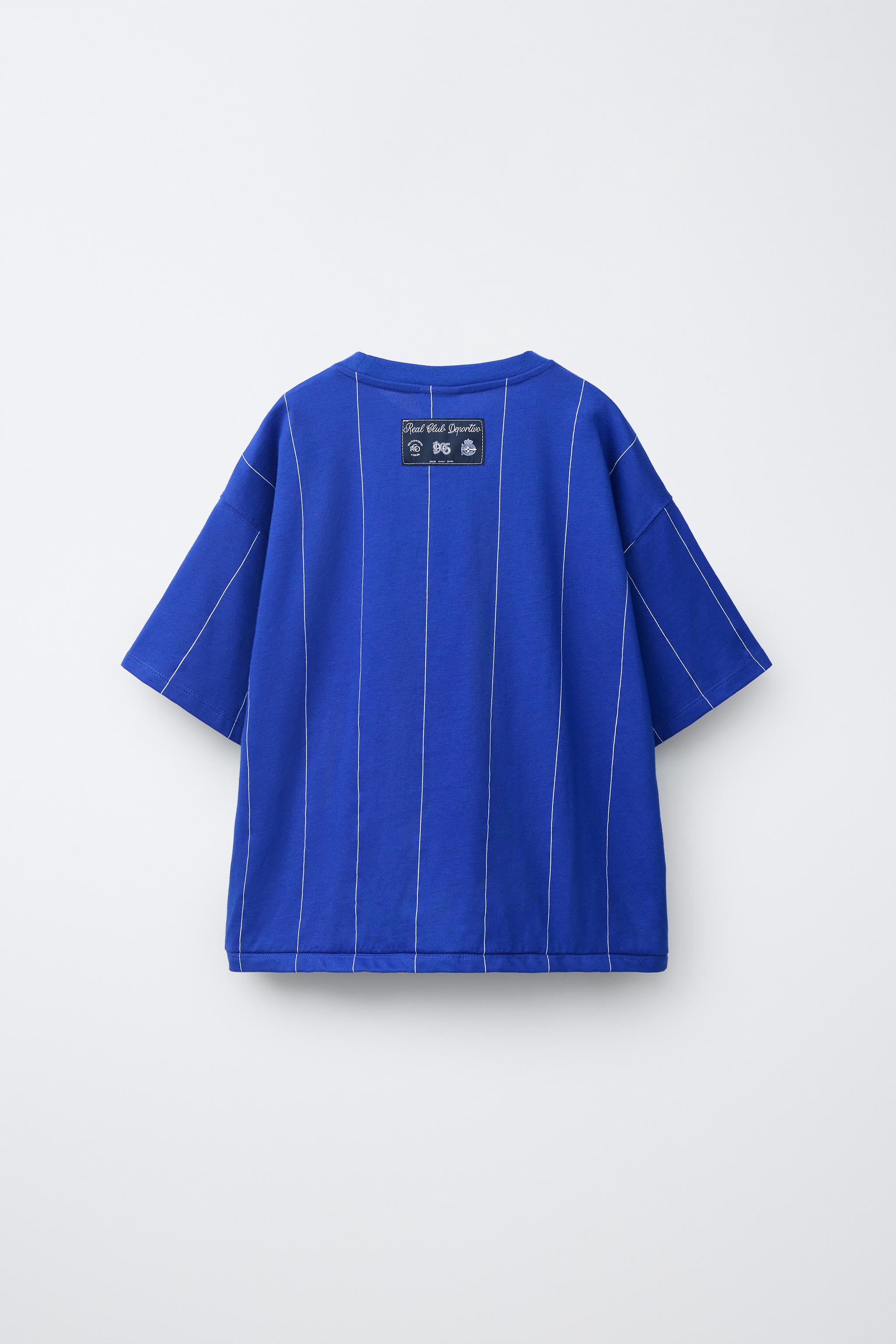RC DEPORTIVO DE A CORUÑA STRIPED T-SHIRT — Ecru / Blue