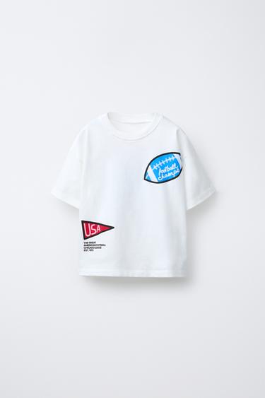 CAMISETA ESTAMPADO FÚTBOL - Blanco de Zara
