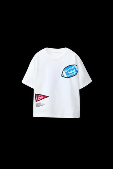 CAMISETA ESTAMPADO FÚTBOL - Blanco de Zara - Imagen 0
