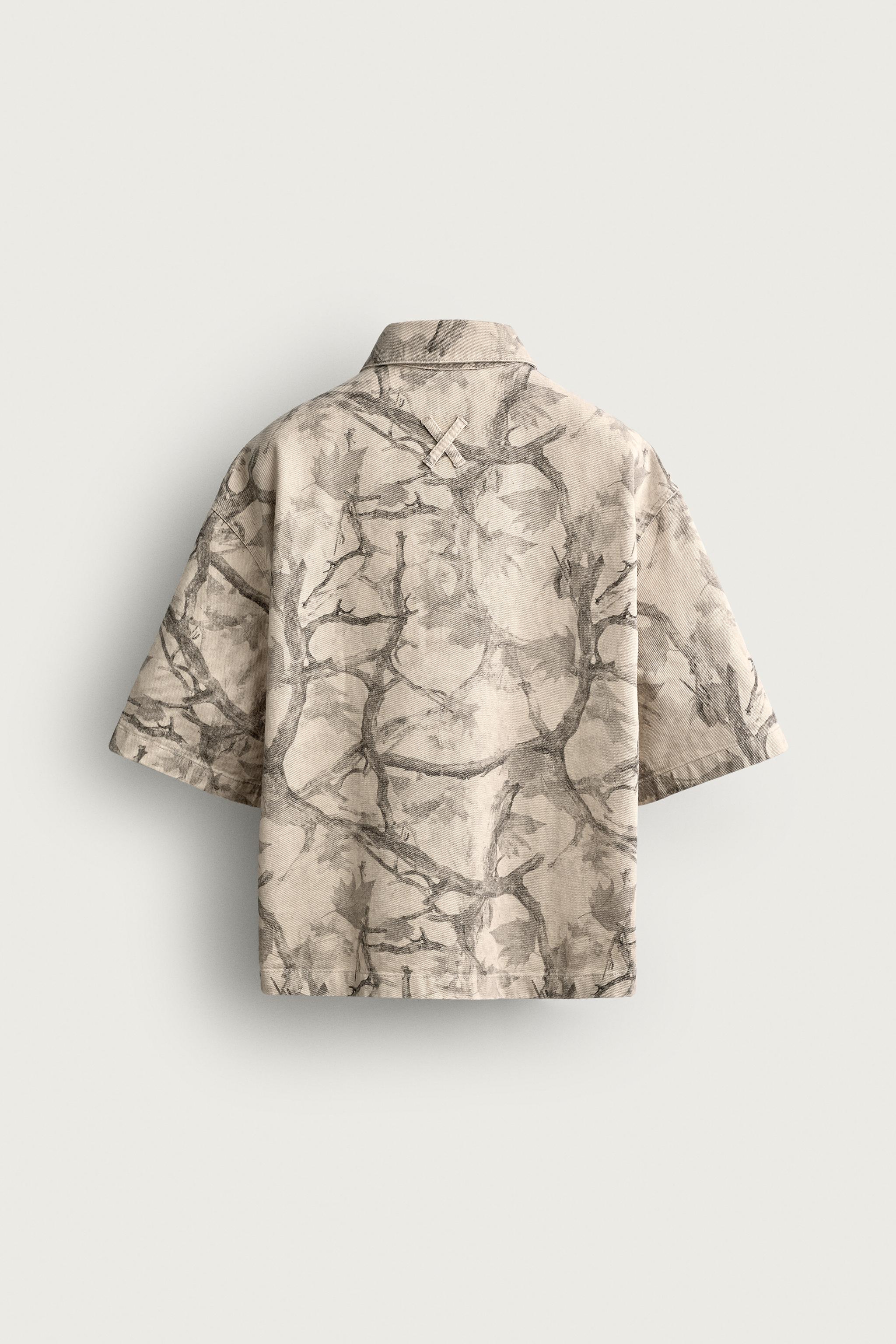 ABSTRACT PRINT BOXY FIT OVERSHIRT