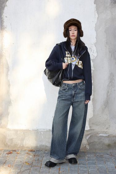 Zara 金屬孔眼加大款水桶包 - 黑色