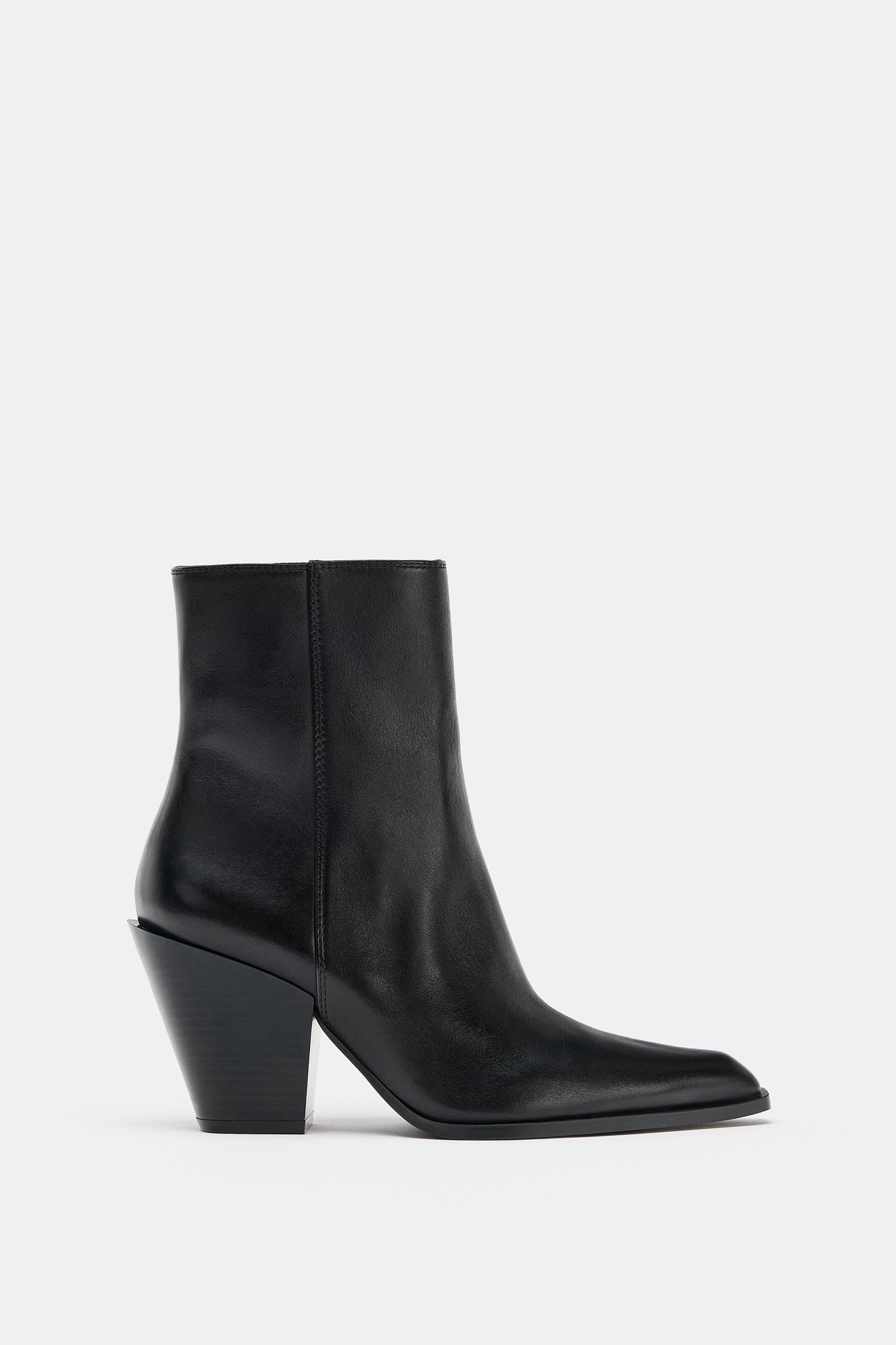 Детские ботинки Zara LEATHER COWBOY ANKLE BOOTS — фото 3